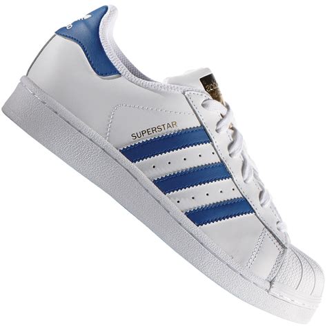 adidas superstar weiß mit blauen streifen|adidas superstar blau.